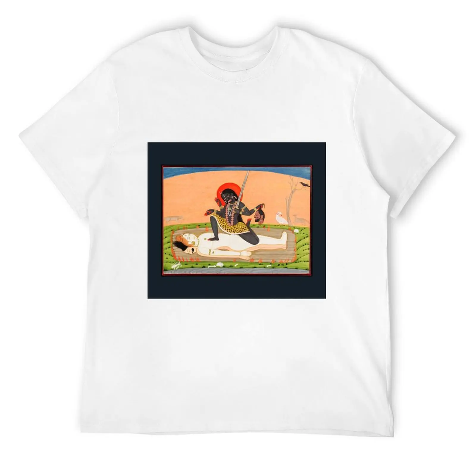

Goddess Kali on top of Shiva T-Shirt oversized anime clothes mens tall t shirts