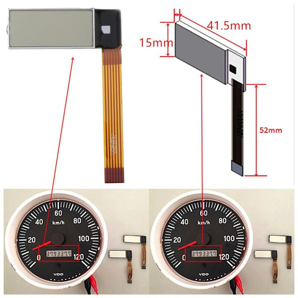 Tacómetro para Volvo Penta Marine Yanmar, medidor de horas, pantalla LCD y cinta