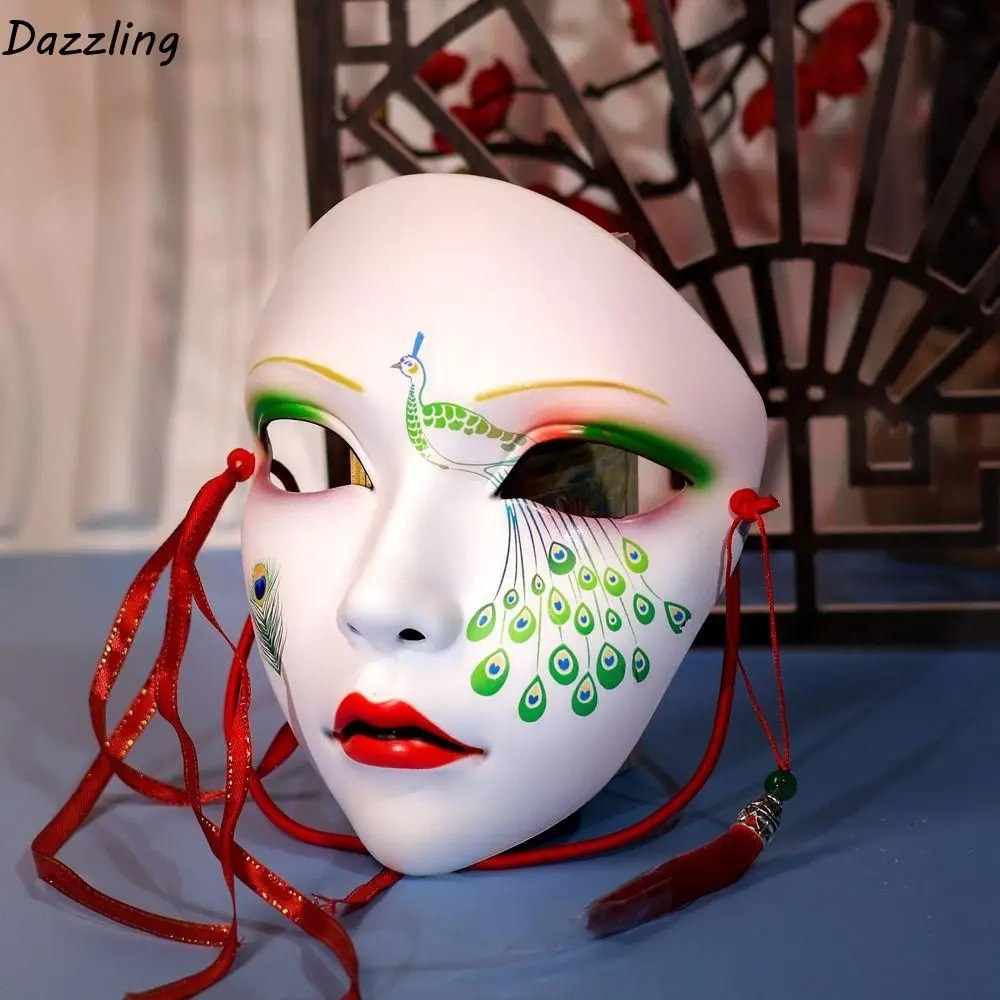 

Masquerade Ancient Style Face Mask Cosplay Prom Props Eye Mask Kabuki Kitsune Mask Party Supplies Anime Cosplay Pros Girl