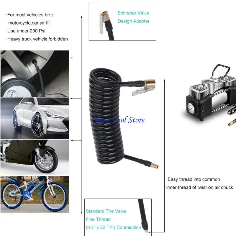 31GJ Professional Air Compressor Hose Polyurethane Recoil for 3m Long Quick Coupler & Plug Heavy Duty Coiled Air Hose for Aut