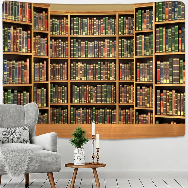 Bookcase tapestry sale