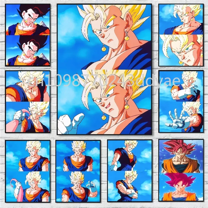 

Retro Animation Dragon Ball Poster Wukong Vegeta HD Printing Canvas Painting Suitable for Home Wall Art Deco Painting Gift