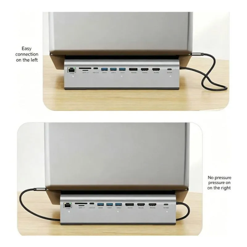Super Sale 11 in 1 Type C Docking Station with Laptop Stand, USB C Hub with 4K@60Hz HDMI-Compatible, Ethernet Port, PD 3.0 USB A