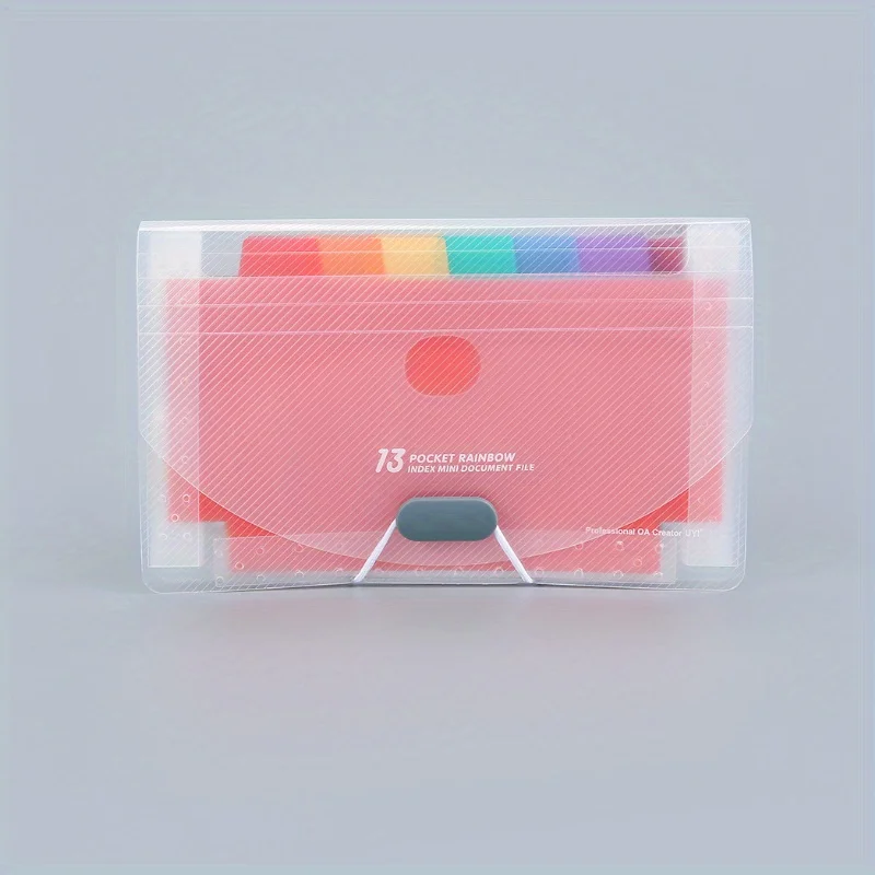 A613 Mini Accordion File Folder Compact Portable Receipt Organizer File Folder for Bills Coupons and Documents with 13 Pockets