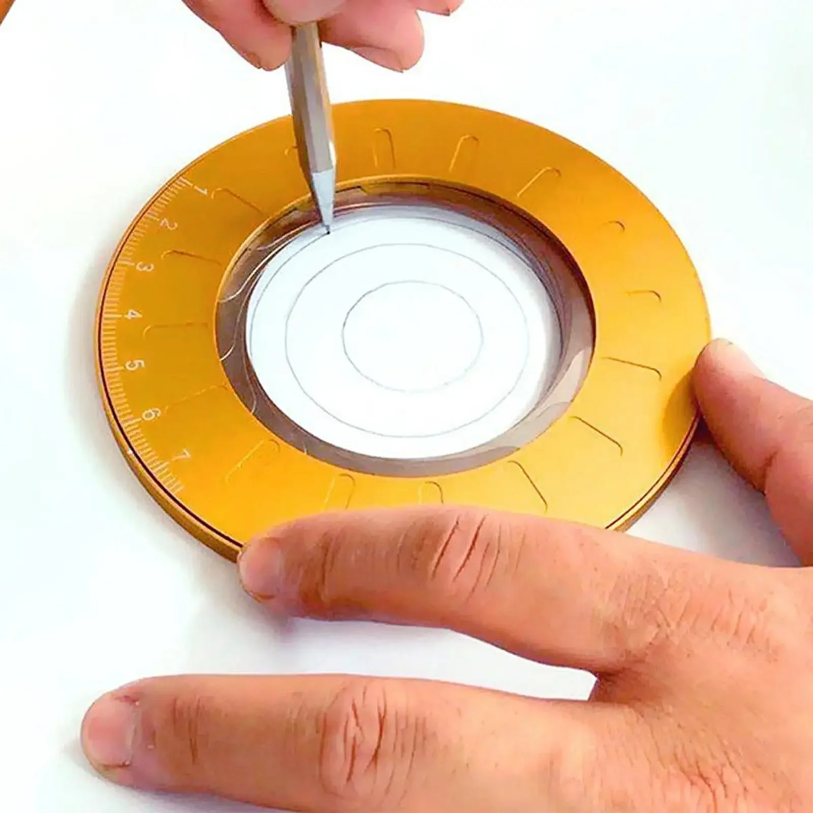 Metal Adjustable Round Drawing Ruler Tool Lightweight Multifunctional for Industrial Use 12.5cm Diameter Rotatable Portable
