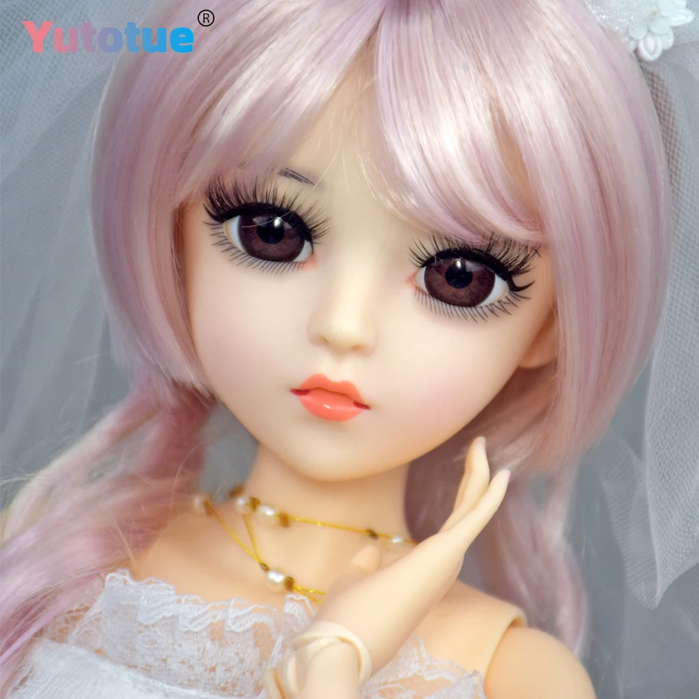 YUTOTUE 1/3 BJD Pop Speelgoed Meisjes Gift 24 inch Vrouwelijke Pop met Kleding Schoenen Gradiënt Pruiken Volledige Set
