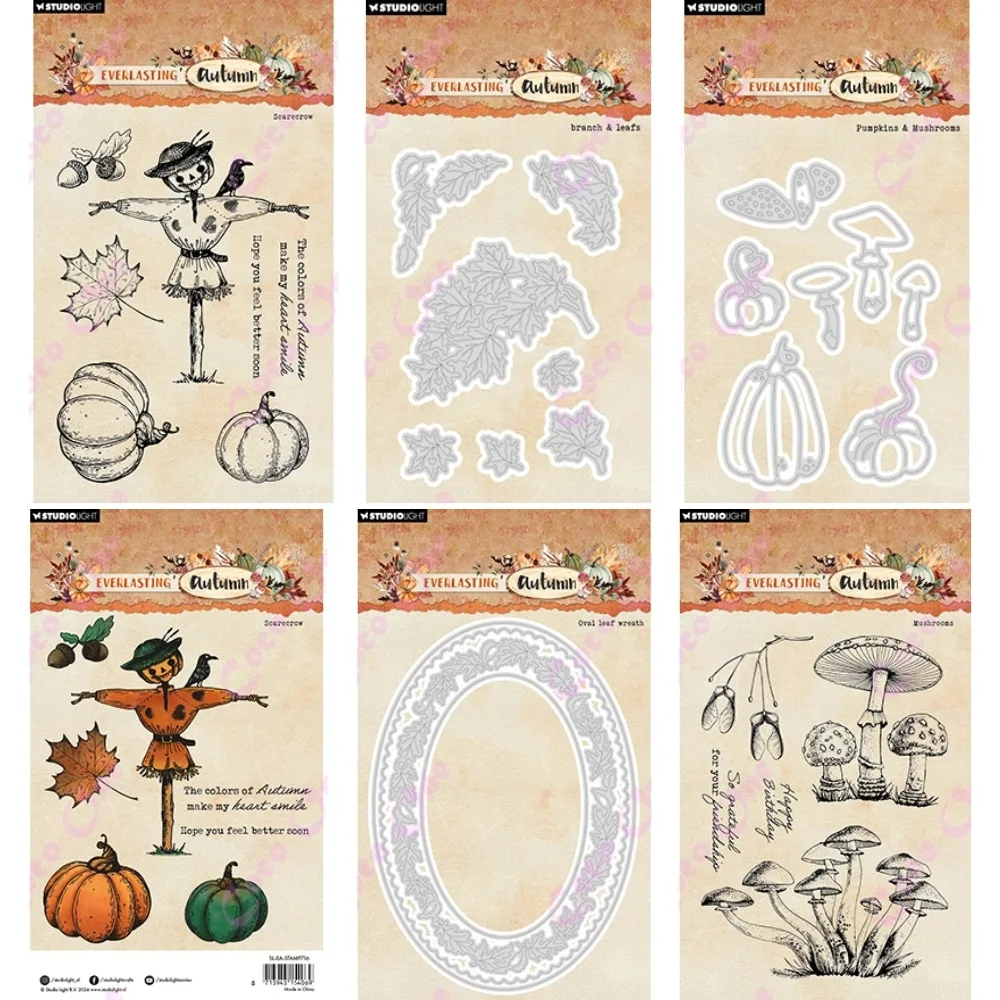 Lovely Halloween Pumpkin Scarecrow Metal Cut Dies and Stamps for DIY Scrapbooking Photo Album Embossing Decorative Paper Cards