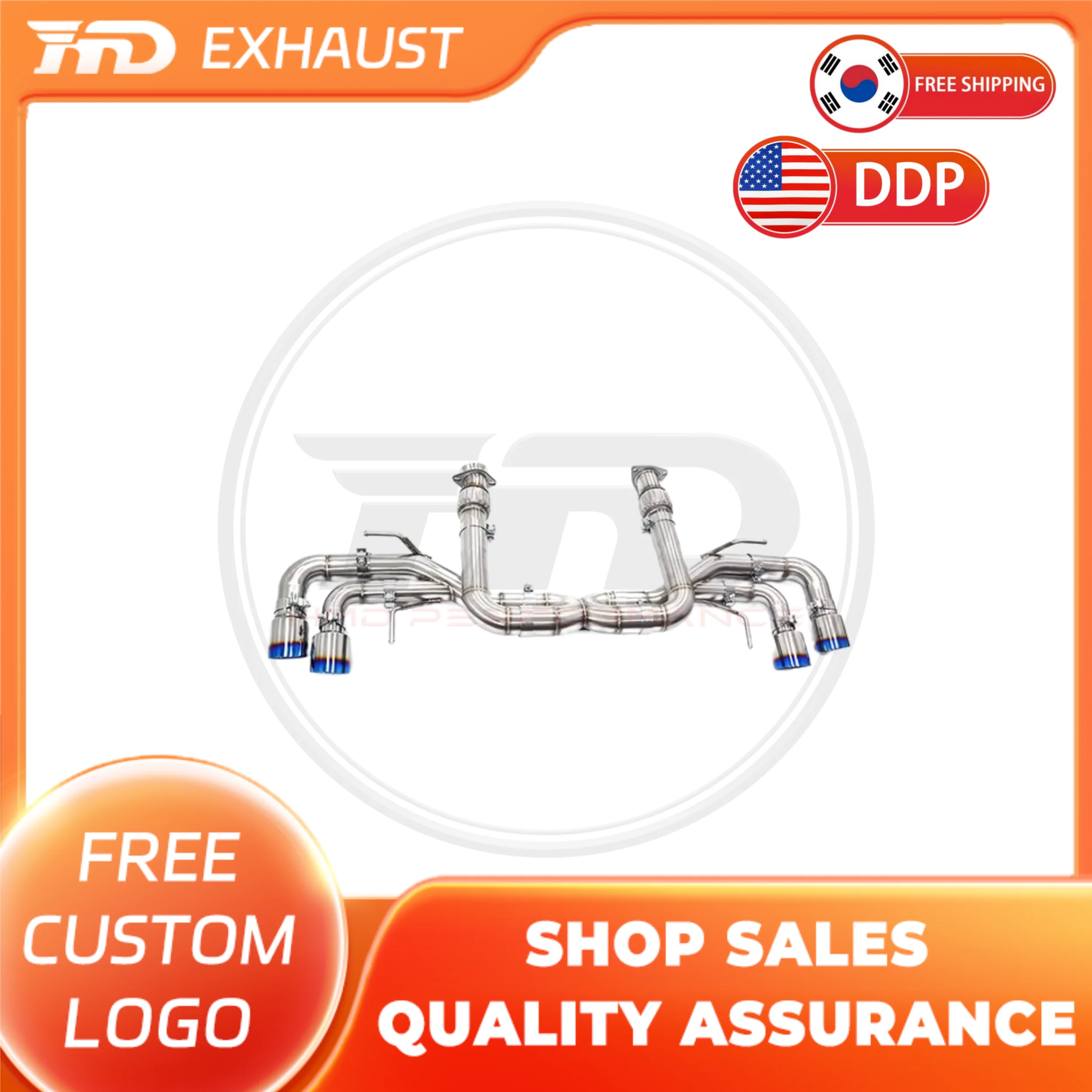

HMD Hot sale Exhaust System Stainless Steel Performance Catback Exhasut for Corvette C8 6.2L Muffler Without Valve with tips