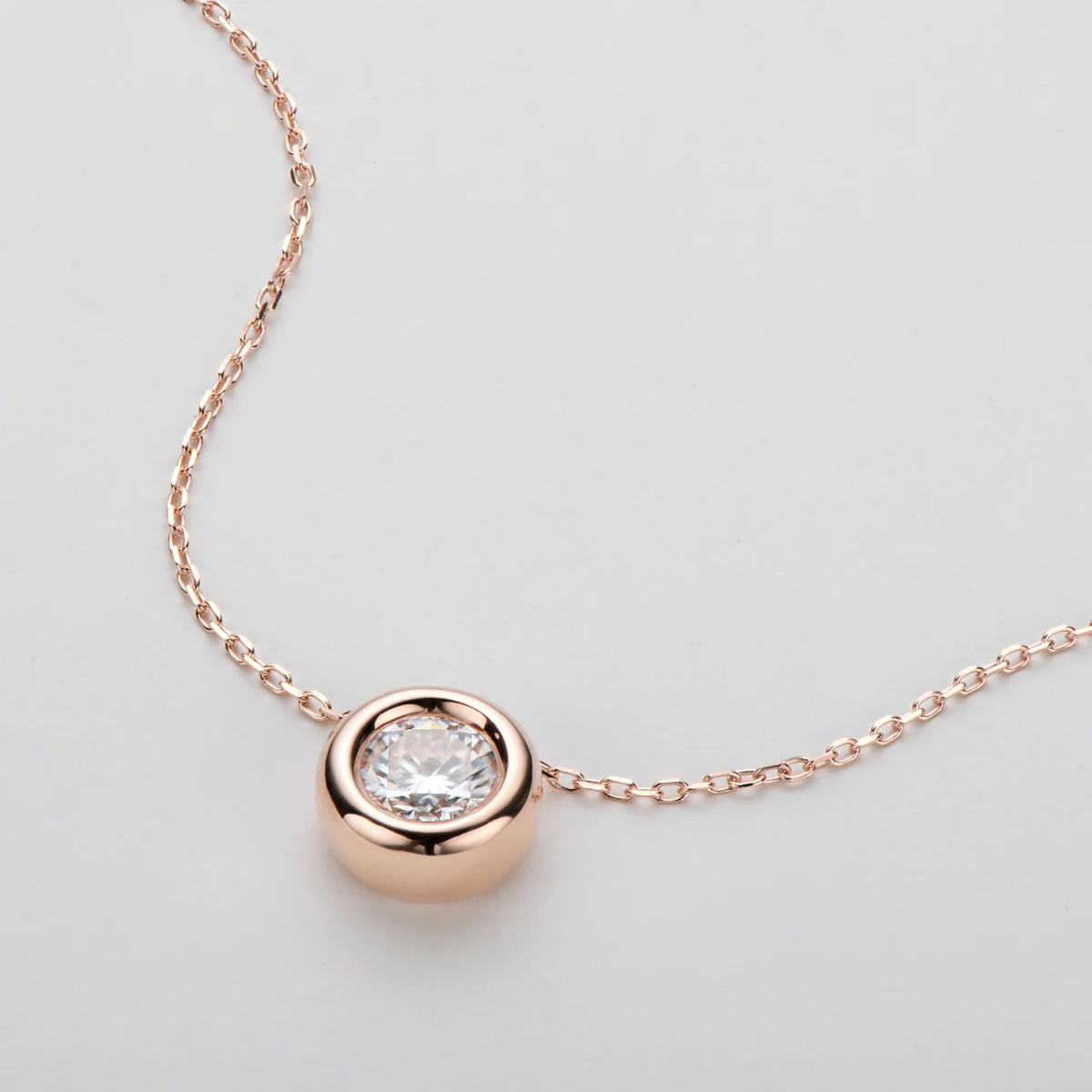 Naszyjnik z moissanitem w oprawie bezel, kształt bąbelka, 1ct 2ct 3ct, D VVS1, dla kobiet i mężczyzn, 100% srebro próby 925, platerowany 18-karatowym różowym złotem, wysokiej jakości biżuteria na prezent. — zdjęcie 6