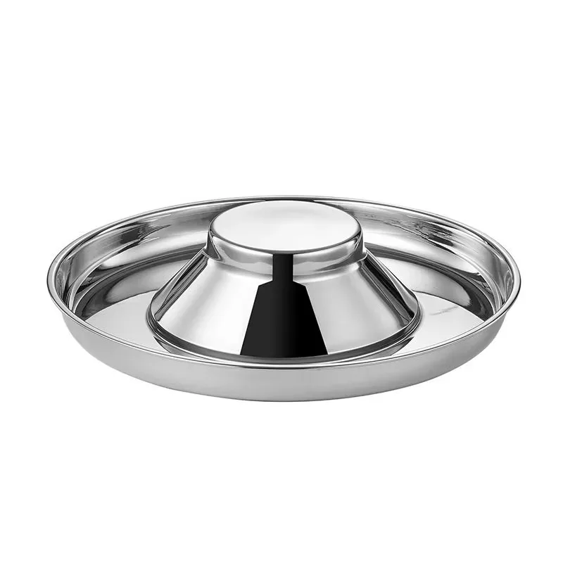 Factory Direct Eco-Friendly 304 Stainless Steel Dog Cat Bowls Non-slip Bottom Slow Feeder Waterproof Solid Pattern Durable Food