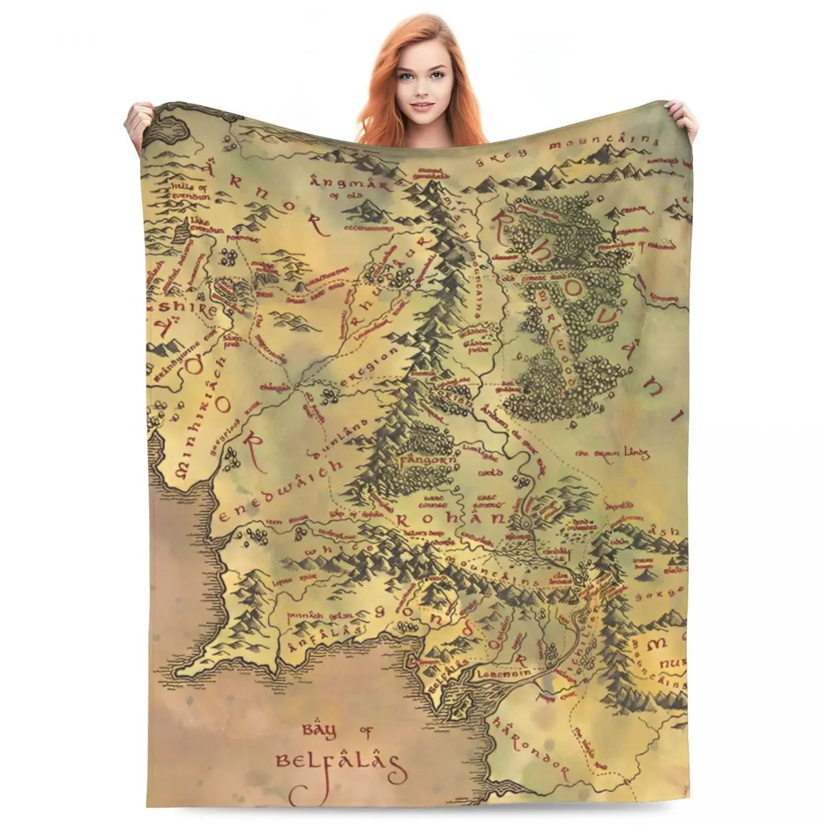 

L-Lords Of The R-Rings Flannel Blanket Warm Throw Blanket for Bedroom Travel Office Fluffy Bedspread Sofa Bed Cover