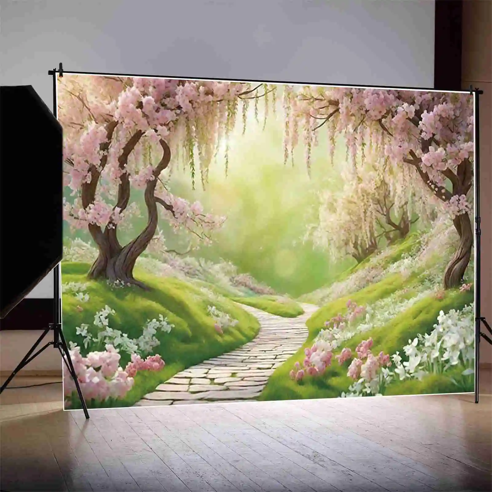 MOON.QG 2025 Christmas Backdrop Photography Window Xmas Tree New Year Photocall Background Children Studio Photocall Accessories