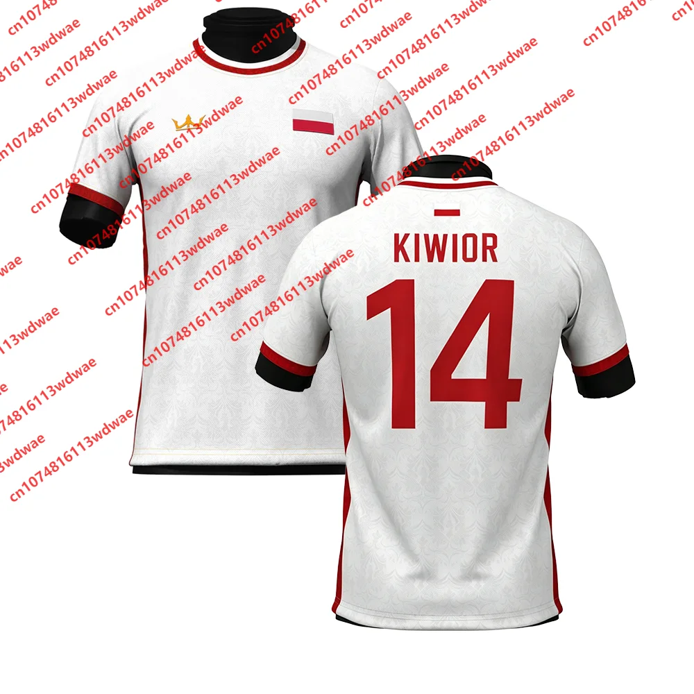 Poland Style clothing Football Jersey Quick-Dry Lewandowski 9 Jersey Outdoor football Jersey KIWIOR 14 Special Edition Kid Tee image 2