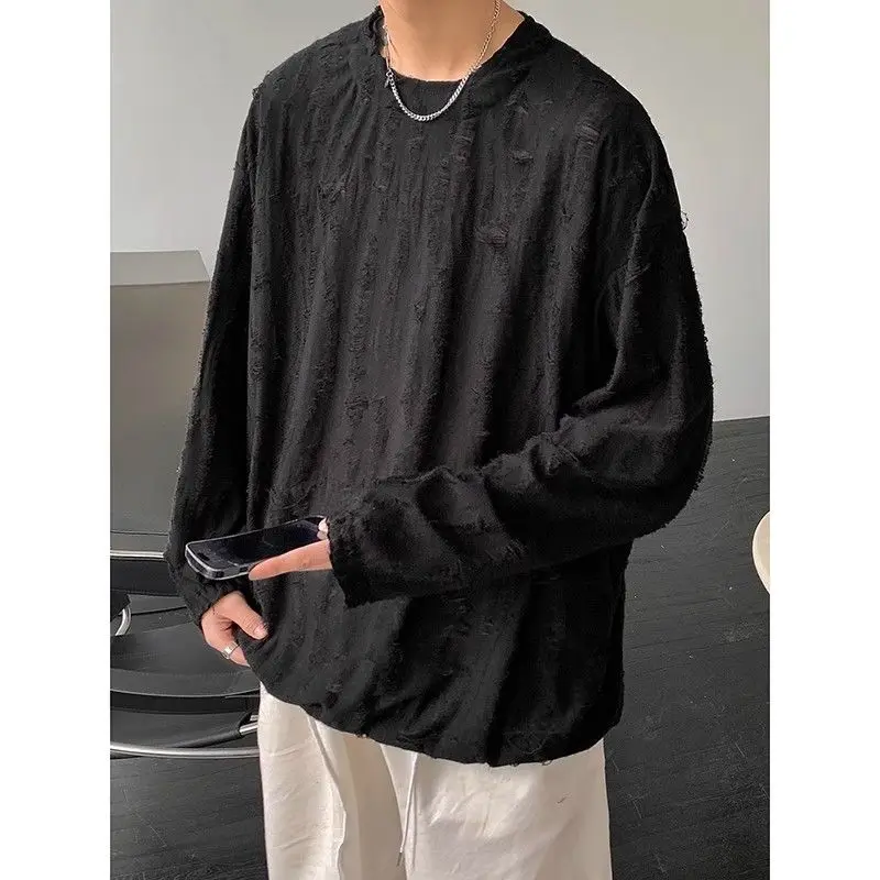 

Spring Autumn New Fashion Solid T-Shirts Casual Loose Tees All Match Pullovers O Neck Long Sleeve Korean Style Sweatshirt Tops