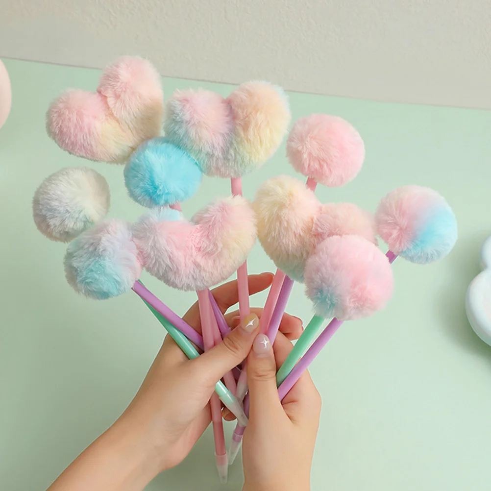 5 ชิ้นผมบอลการบัญชีปากกาปากกา Pompom Fountain Abs น่ารักปุยเขียนเด็ก