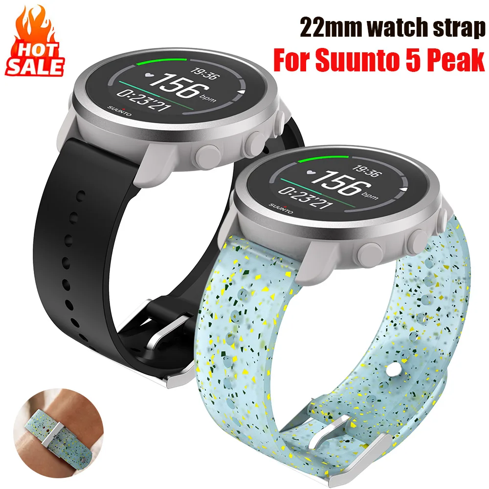 Original 22mm Silicone Strap For Suunto 5 Peak Multicolor Translucent Watchband For Suunto 9 Peak Wristband Bracelet correa
