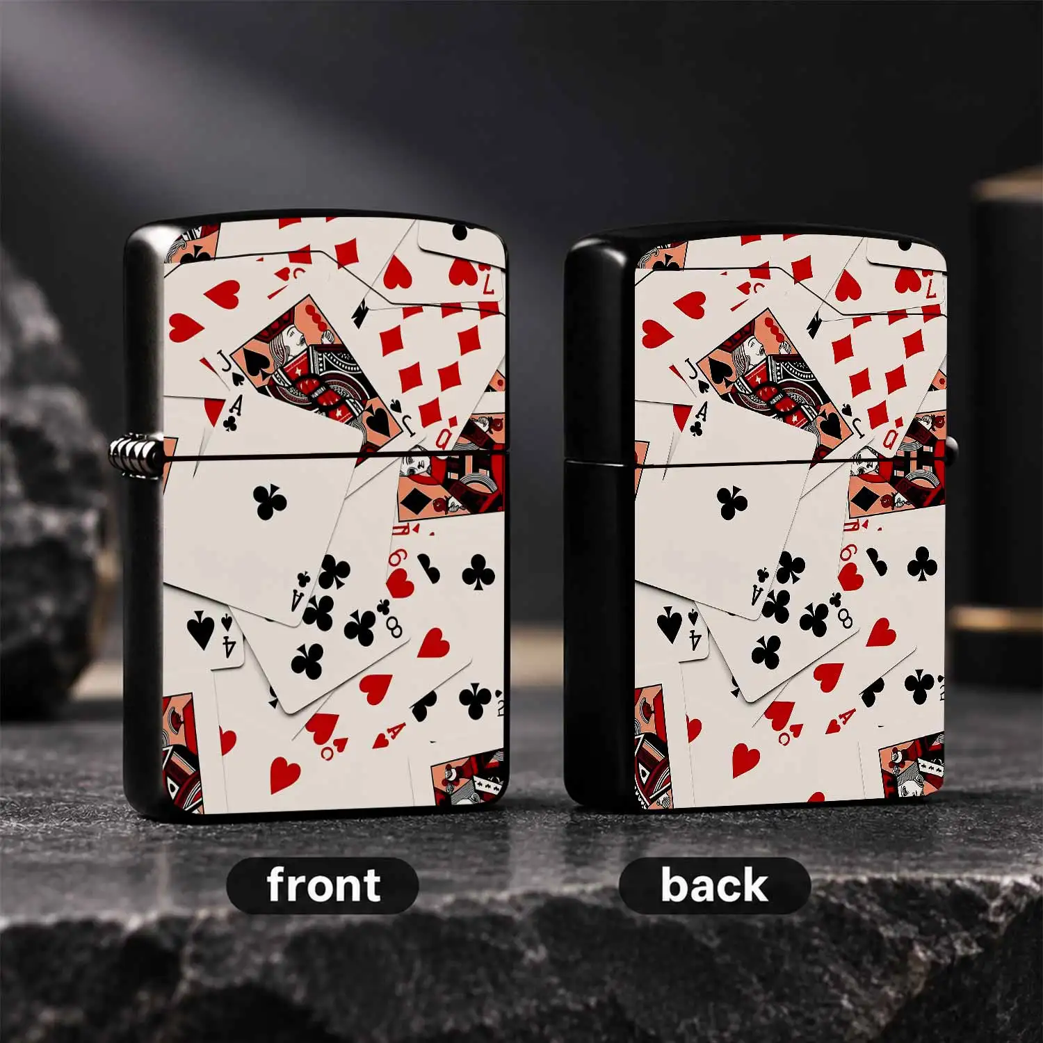 Stylish Playing Card Themed Lighter, Retro Artistic Poker Pattern Print, Portable All-Scenario Usable Lighter, Exquisite Texture Durable Daily Item, Perfect For Home Use Party Gathering Outdoor Trips, Ideal Creative Pra A Humorous And Inter
