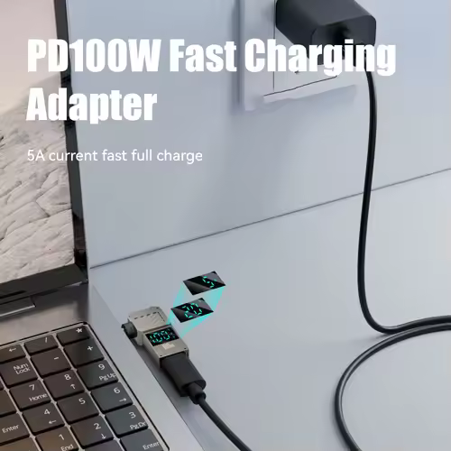 PD100W Type-C to DC Plug Converter USB C to DC Laptop Charging Adapter Power Charger Connector Tip for Lenovo Thinkplus HP DELL - Image 3
