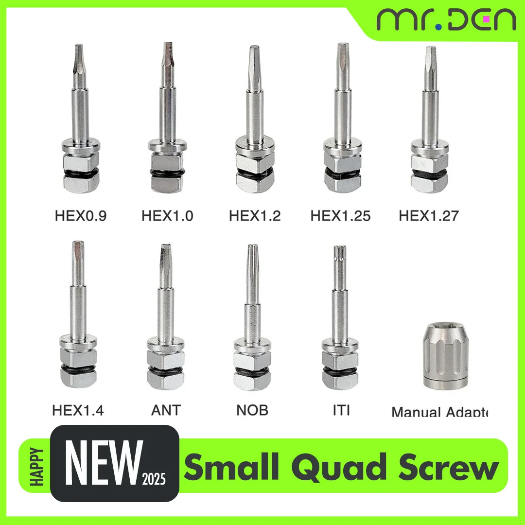 MR DEN Dental Implant Torque Wrench Square Head Ratchet Quadrilobe Osstem Dentium MultiBrand Restoration Box Adapter Included