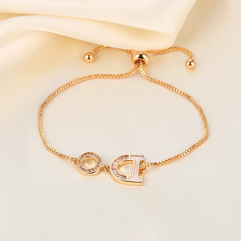 

Unique Niche Initial Bracelet for Women - Light Luxury Stylish Design, Elegant Aesthetic, High-End Hand Jewelry for Office Wear