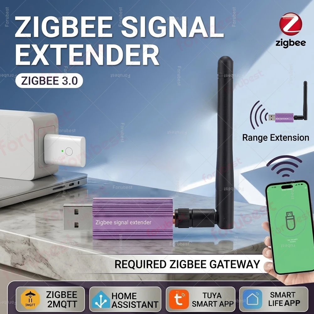 

USB Zigbee Signal Repeater High Gain Antenna Range Extender Booster For Tuya Smart Life Home Assistant Zigbee2MQTT Need Gateway