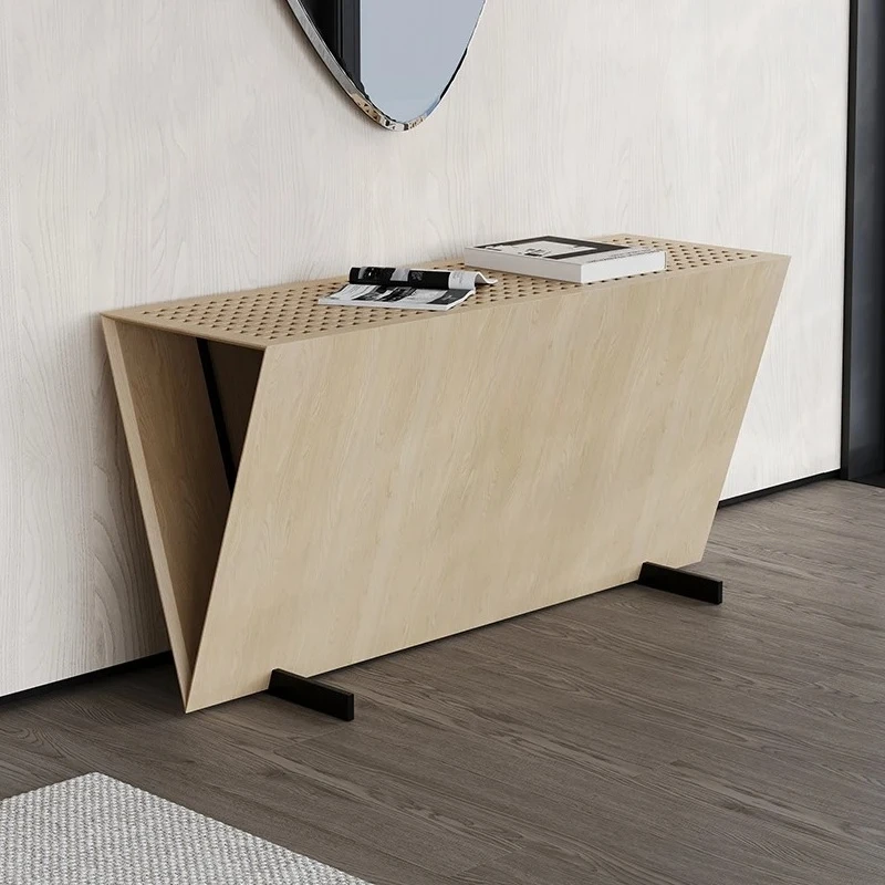 Italian minimalist ash wood entrance Taichung antique Nordic aisle corridor end view platform