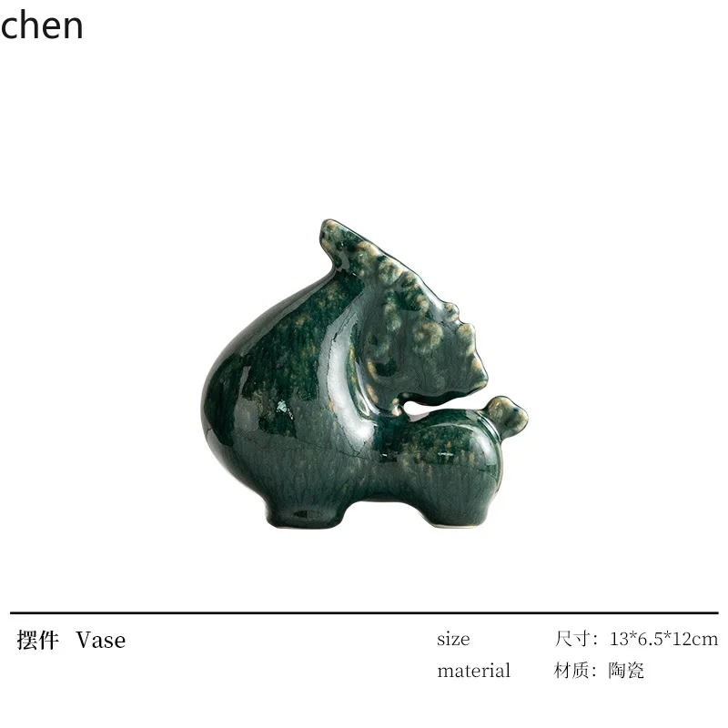 Ceramic Office Decoration Ornaments Living Room Entrance Desktop High-end Tea Room Wine Cabinet Decorations