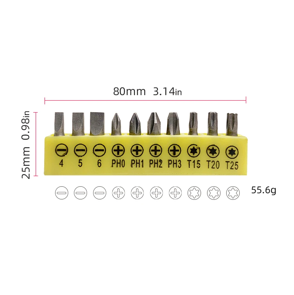 

L Type 1/4 Inch Hex Screwdriver Bit Set With 90 Degree Double-End Handle And 6.35mm Socket Wrench Tool For Home Repair Tools