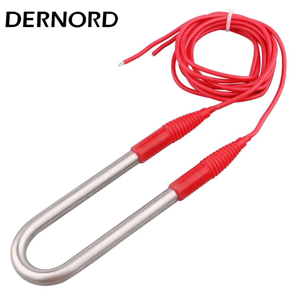 DERNORD 12v Submersible Heating Pipe for Pool Immersion Electric Tubular Heater for Water Bucket DC Heating Element 150w/200w