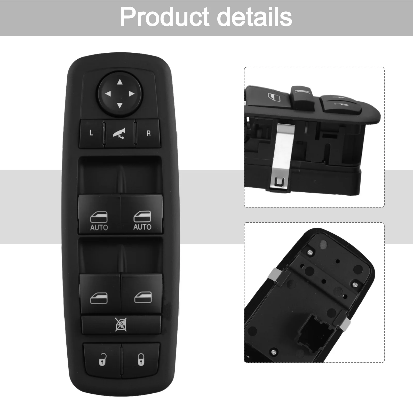 

Glass Lift Switch OEM 68110867AB Car Driving Position Quick Installation Replacement Installation ABS Material