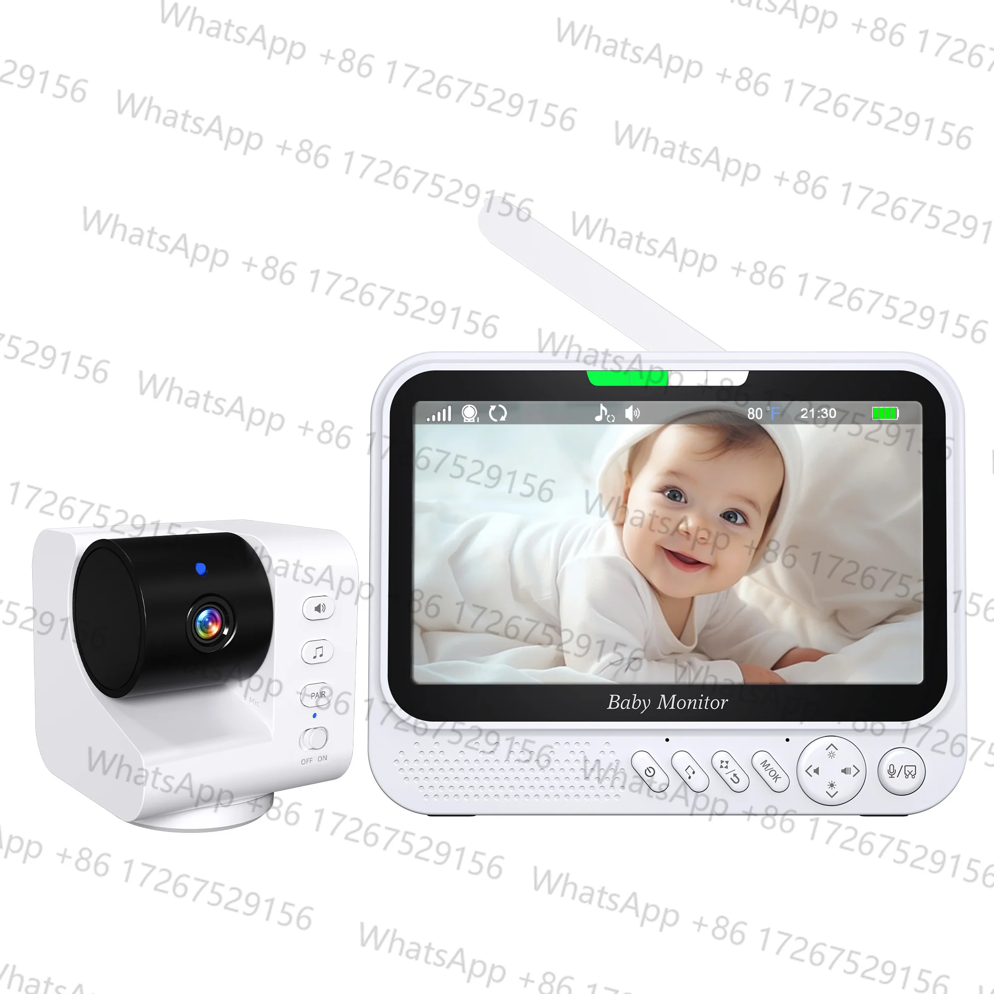 7Inch Screen PTZ Long Distance Digital Baby Monitor Temperature Monitoring Lullaby Babysitter Nanny Cam Intercom Baby Camera