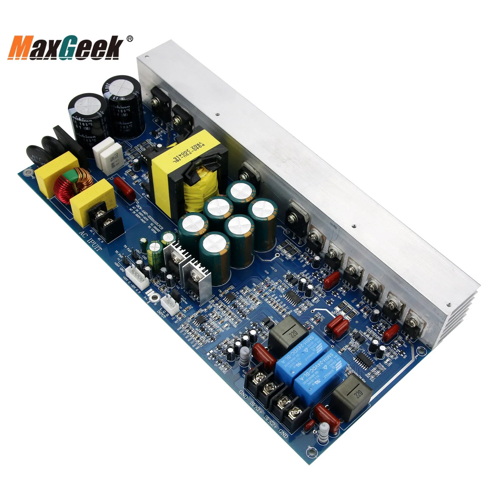 Imagem -05 - Maxgeek 1000w Placa de Amplificador Digital Estéreo Canais Power Amp Board 500w Mais 500 com Fonte Alimentação de Comutação