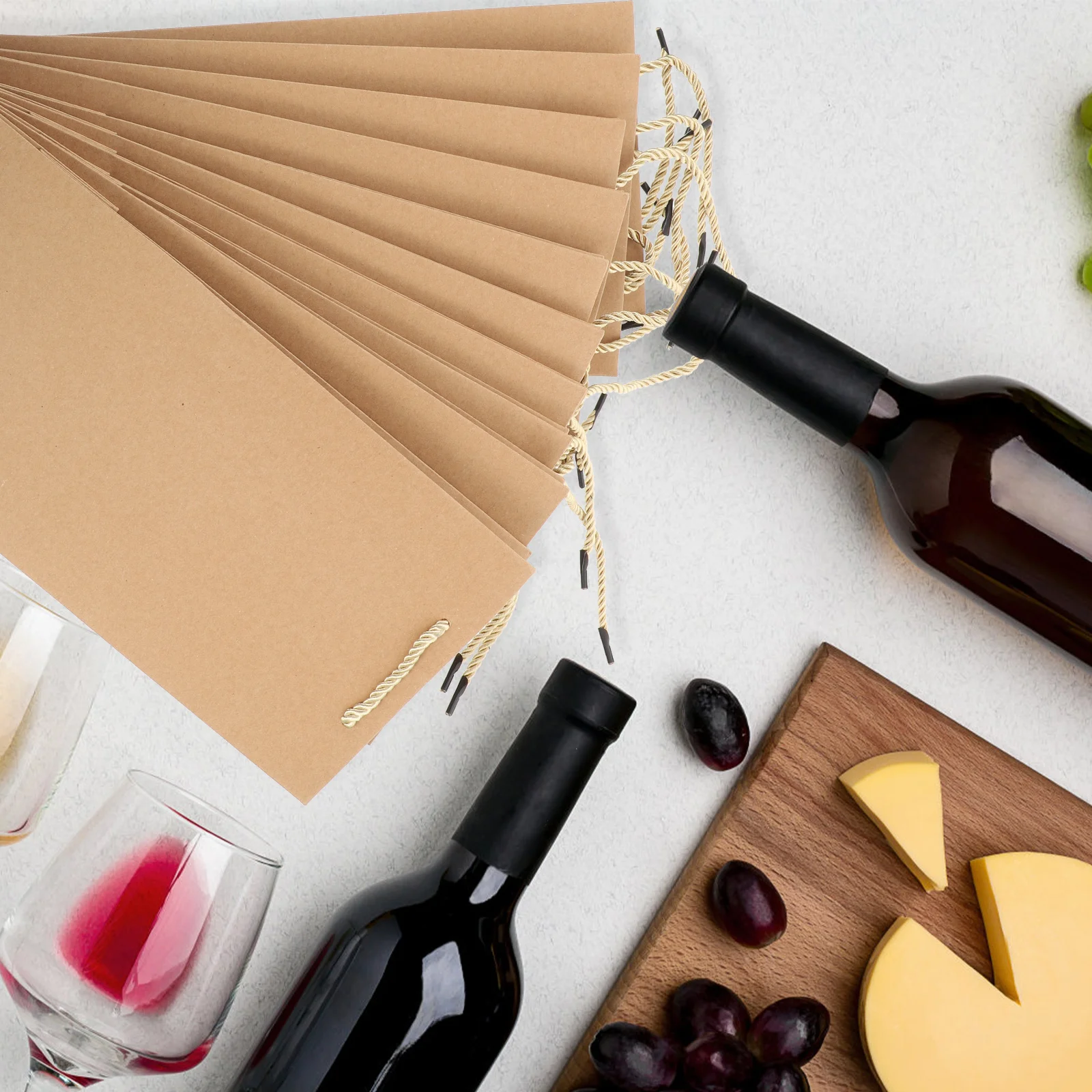 

10 Pcs Reusable Bag Bottle Wrapping Bags Kraft Paper Holder Gift