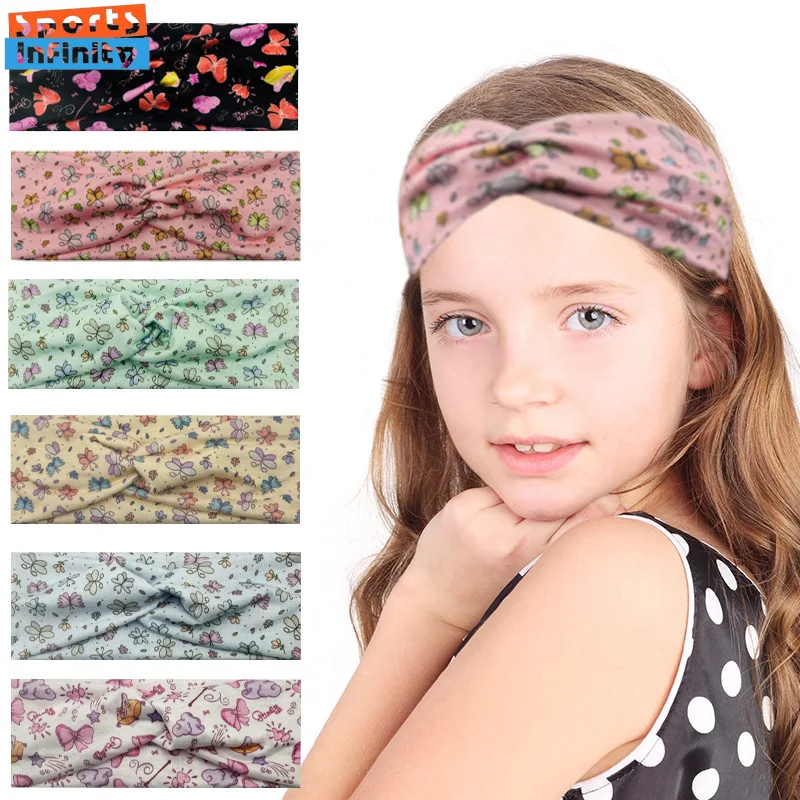 

Children's Cartoon Headbands Cute Printed Headscarf Sport Headband Running Headband Football Sweatband Dance Yoga Hair Bands