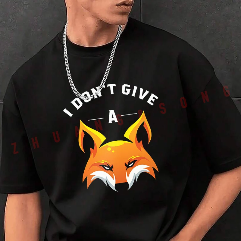 

Men's Graphic Print T-Shirt Fox I Dont Give A Fox Fashionable Casual Street Style Travel And Sports Tee