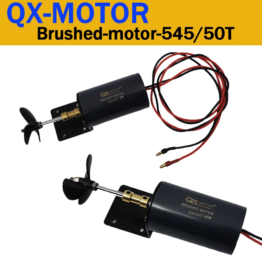 QX-MOTOR 545 / 50T 12V 16V Brush Underwater Propeller Motor For Duck Boat Unmanned Remote Control Nesting Trawler Boat