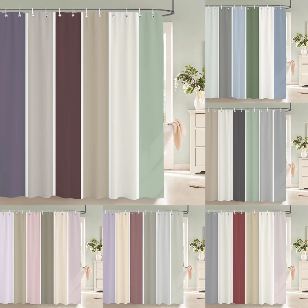

1 Pcs Shower Curtain Modern Simplicity Printed Bathroom Curtain Waterproof Polyester Cloth Home Decoration Curtain with Hooks