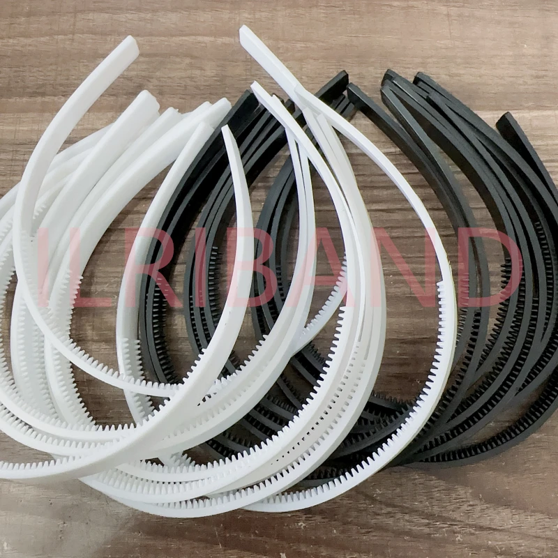 5 teile/los 8mm/10mm breite weiße schwarze Zähne Haar bänder Mädchen Kunststoff Stirnbänder Dame Schmuck Ergebnisse DIY Werkzeuge Haarschmuck – Detail 3