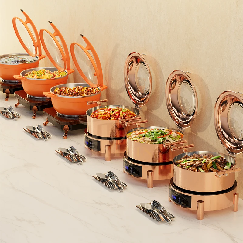 304 Stainless Steel Buffet Furnace Electric Heating Insulation Furnace Catering Hydraulic Hotel Breakfast