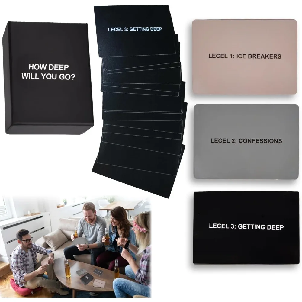 How Deep Will You Go? Deep Conversation Cards Game Fun Family Party Card Games Questions Card Night Question Card for Party