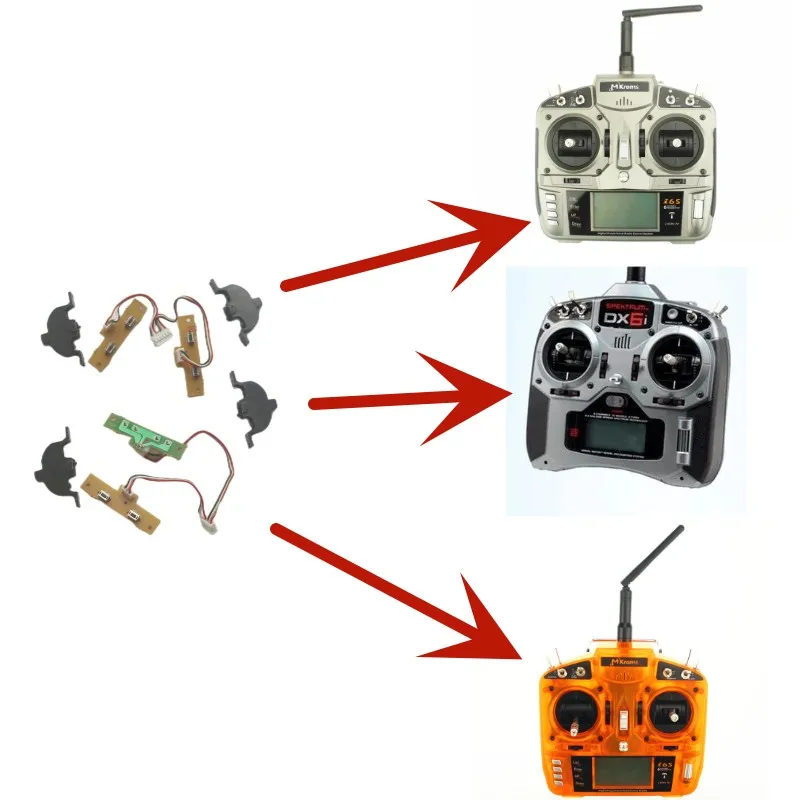 Spektrum DX6i Transmitter Left Right Trim Switch Panel PCB Board Plastic Parts For OrangeRX ORX T-SIX Storm i6S RC Radio