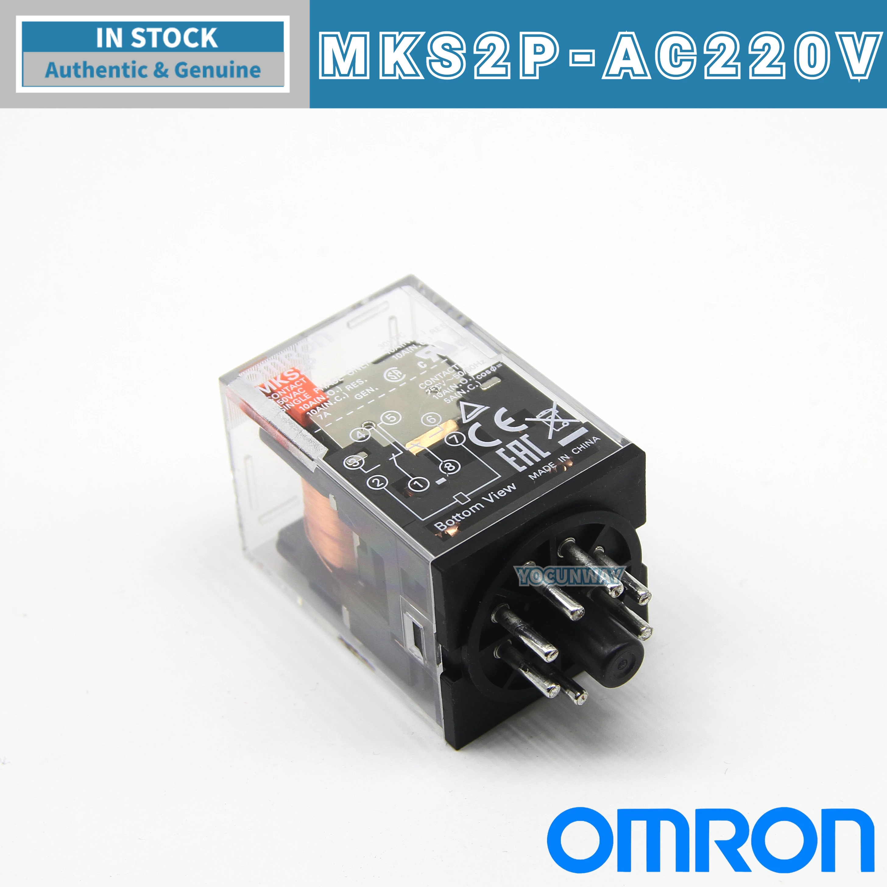 New Authentic Original OMRON General-purpose Relay MKS2P MKS3P MKS2PN MKS3PN MKS2PI -2 DC24V AC220V