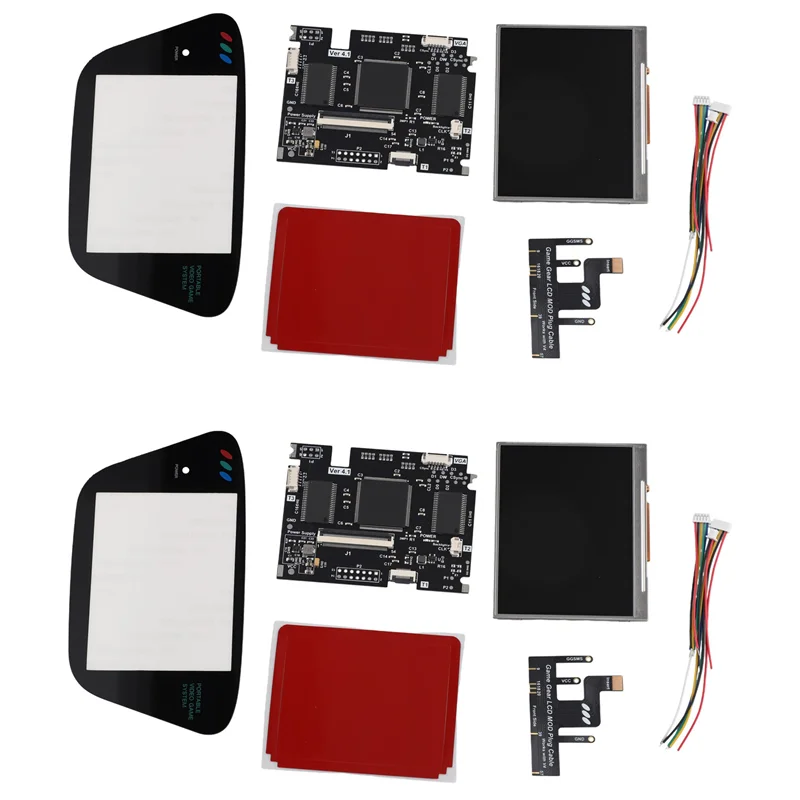 【ABUP】2X V4 IPS OGS مجموعات شاشة LCD لـ SEGA Game Gear شاشة كاملة V4.0 شاشة LCD تسليط الضوء على السطوع لـ SEGA GG باللون الأسود