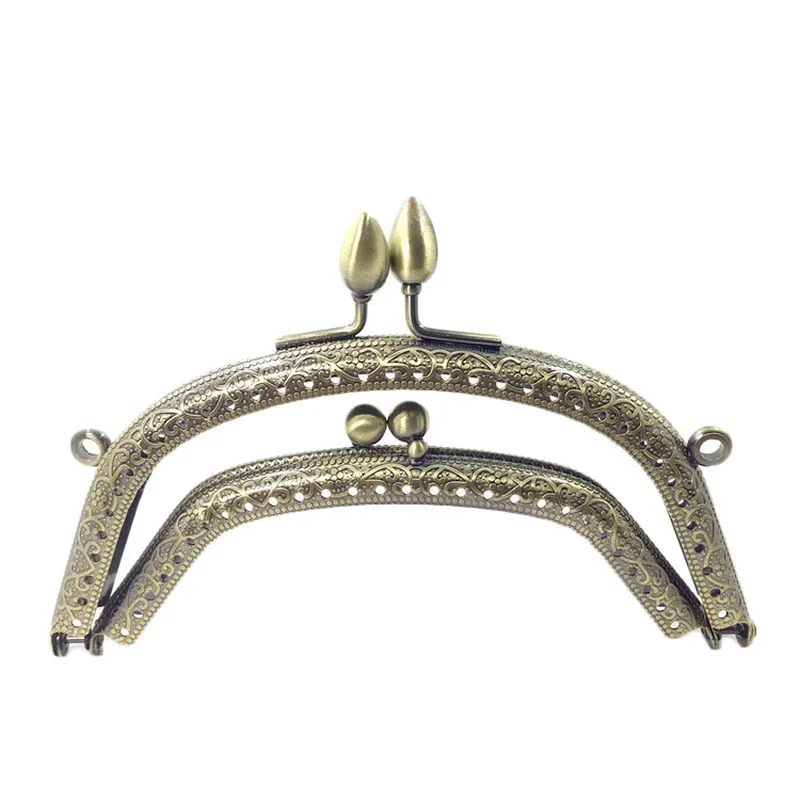 14cm Arch Double Clips Purse Frame Double Layer DIY Metal Frame Purse for Clutch Coins Bag Handle Kiss Clasp Lock Diy Craft