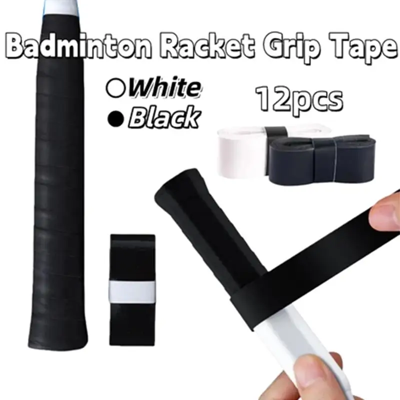 

12Pcs Badminton Tennis Racket Overgrip Sweat Absorbent Anti Skid Wraps for Kids and Adults Sports Training Use