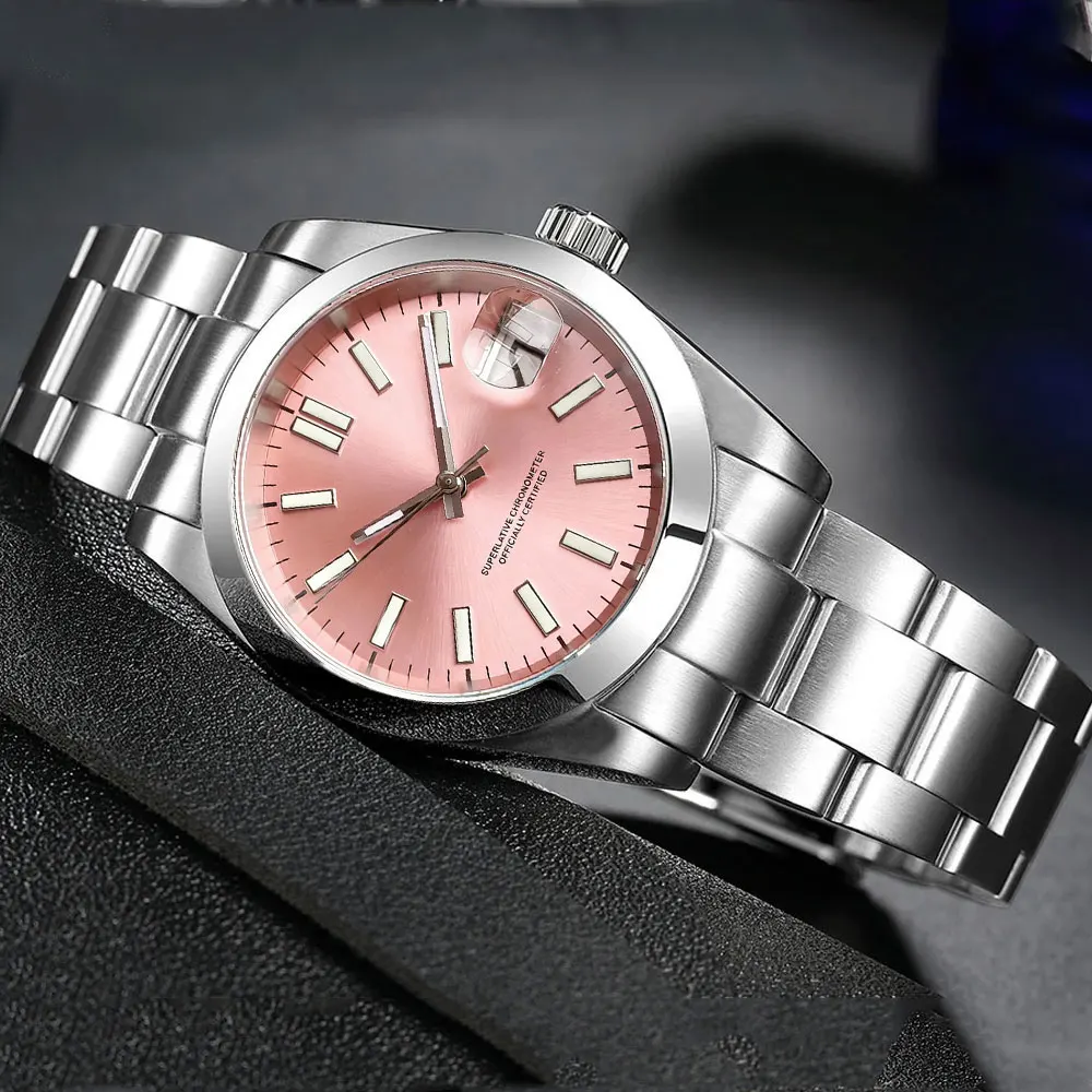 Tandorio 36mm 39mm NH35A Mechanical Watch Fixed Bezel Sapphire Sunburst Dial Luminous 200M Waterproof Auto Men's Watch Date