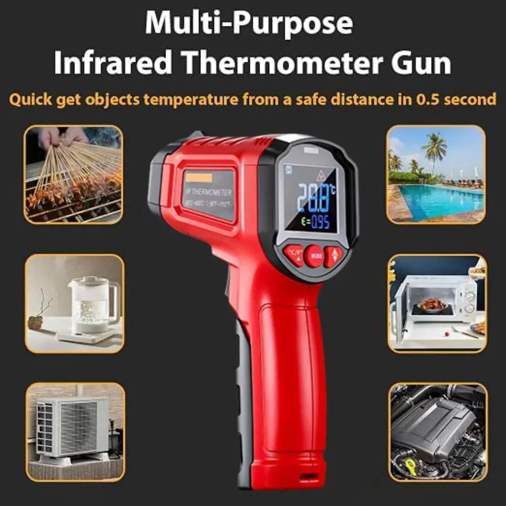 -50℃ To 600℃ Infrared Thermometer LCD Display Non-Contact Digital Temperature Meter Accurate Measurement Handheld
