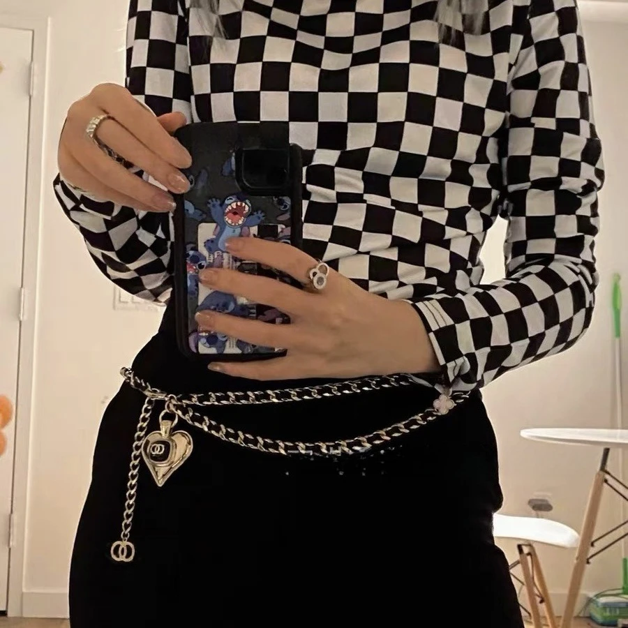 

Vintage Love Woven Waist Chain Belt Leather for Women Luxury Brand Metal Pendant Waistband Female Designer Chain GiftAccessories