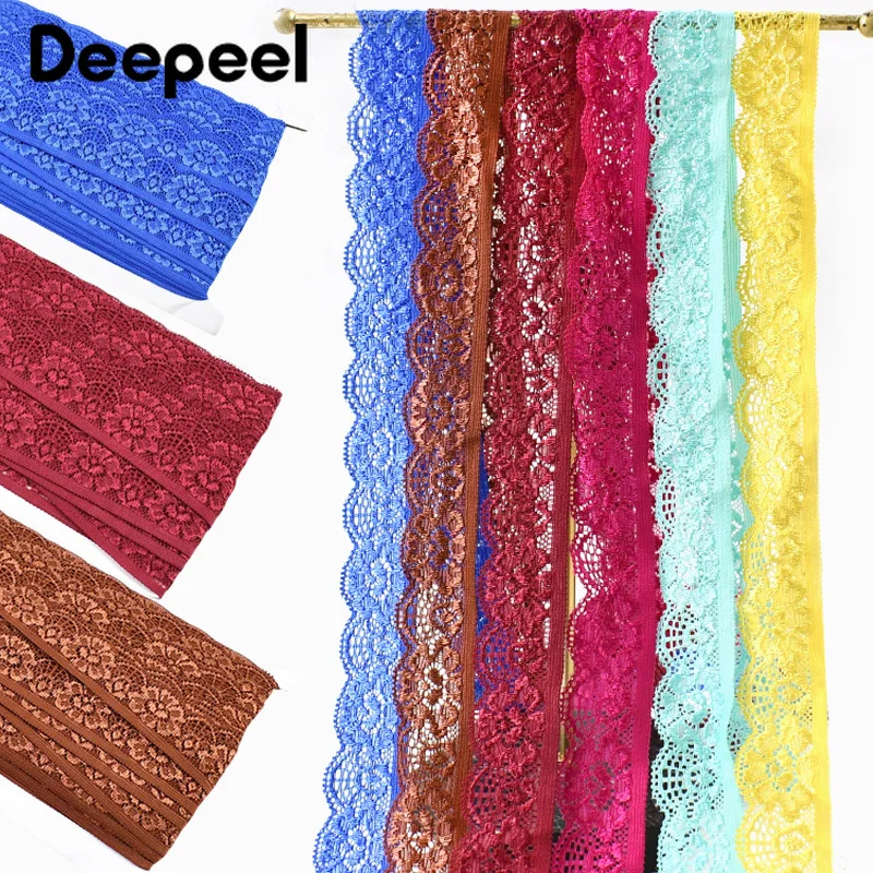 

20-80Yards 25mm Nylon Elastic Band Underwear Bra Strap Lace Trim Rubber Bands Clothes Edge Laces Stretch Tape Sewing Accessories