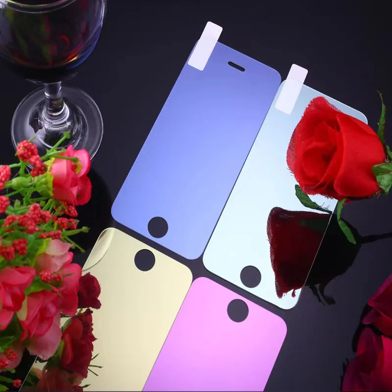 Luksusowe kolorowe lustrzane szkło hartowane do iPhone\'a 161514 Ochraniacz ekranu 13 12 11 Pro XS XR Szklana folia ochronna